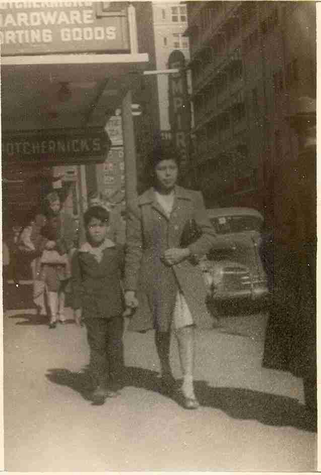 Lyidia Cruz and brother Thomas Cruz 1944 downtown San Antonio, Texas