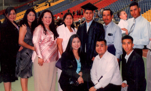Cesario Hernandez and family at his son Orlando's Northern Iowa University graduation- 2004
