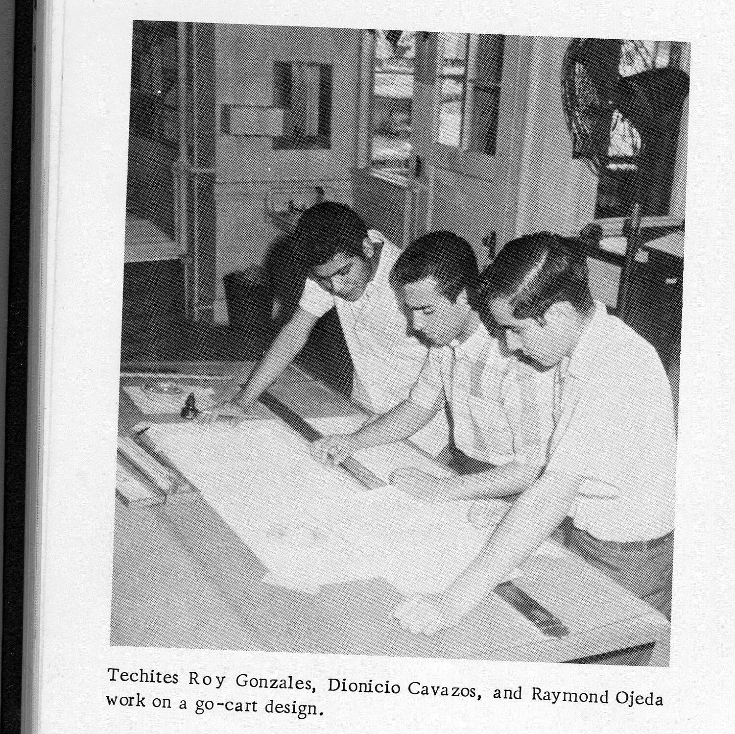 With other students in drafting class at Fox Tech, San Antonio, TX in 1968