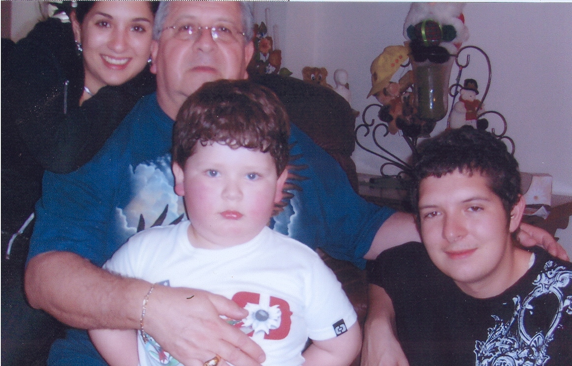 Joe Valdez,Laura,Andrew,Matthew, Christmas Day at My father's house in 2008