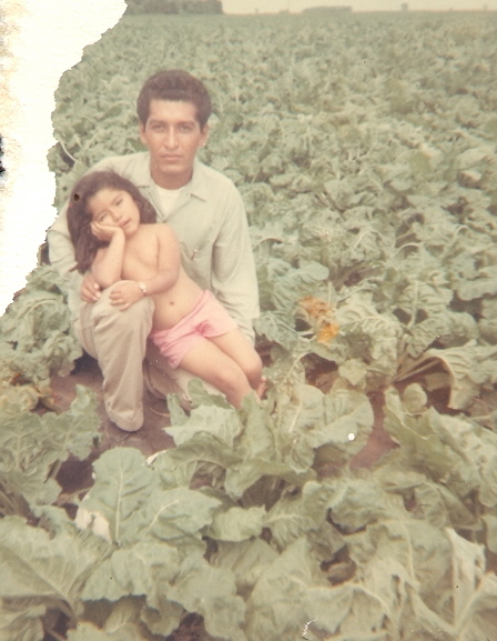 Dad in the fields with Adelita