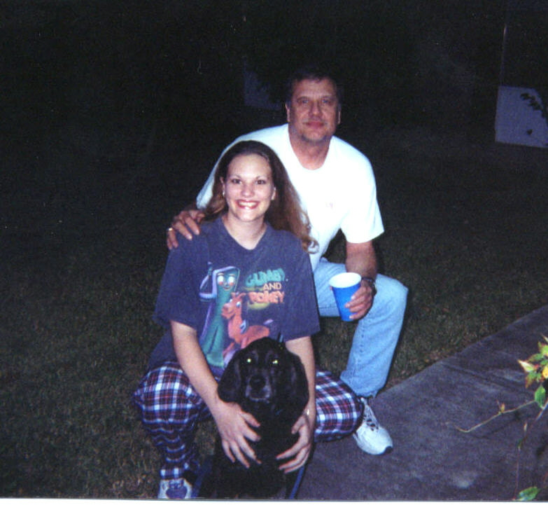 (October 2003) Francis Gene Ferguson, Celeste Ferguson (daughter), and Gambit.