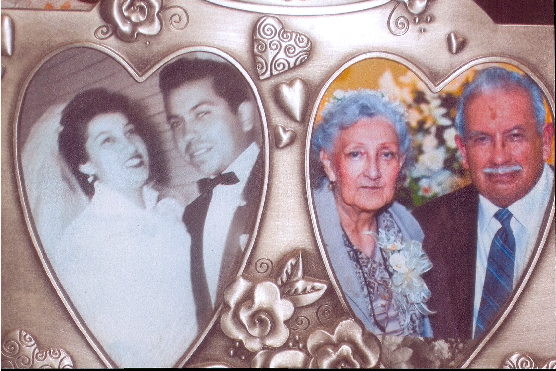 Juanita and Andrez Araiza Wedding in 1960 and In 2010 50 Annivery