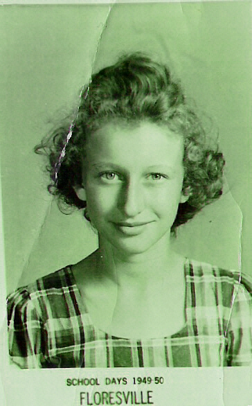 Dorothy Hartman, when she was 11 years old at Floresville school(Floresville, Texas) 1949-1950