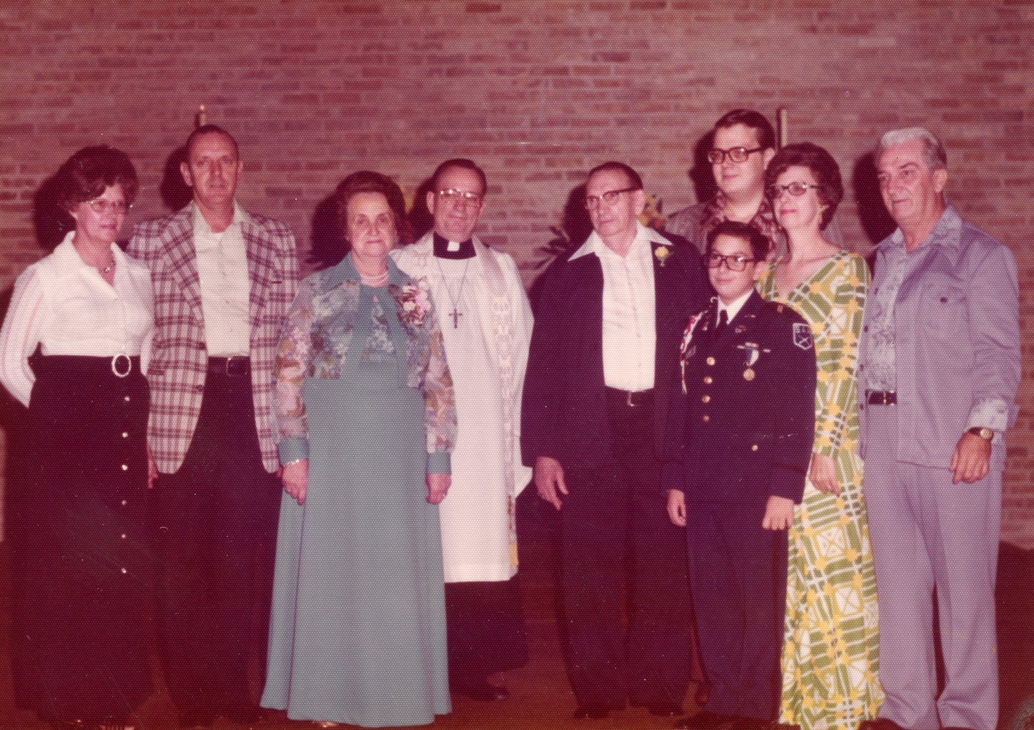 50th anniversary of Marian's parents- Ralph Sr. and Charlotte Holden- San Antonio, Texas- Eric Clark in his San Antonio Academy uniform (1976)