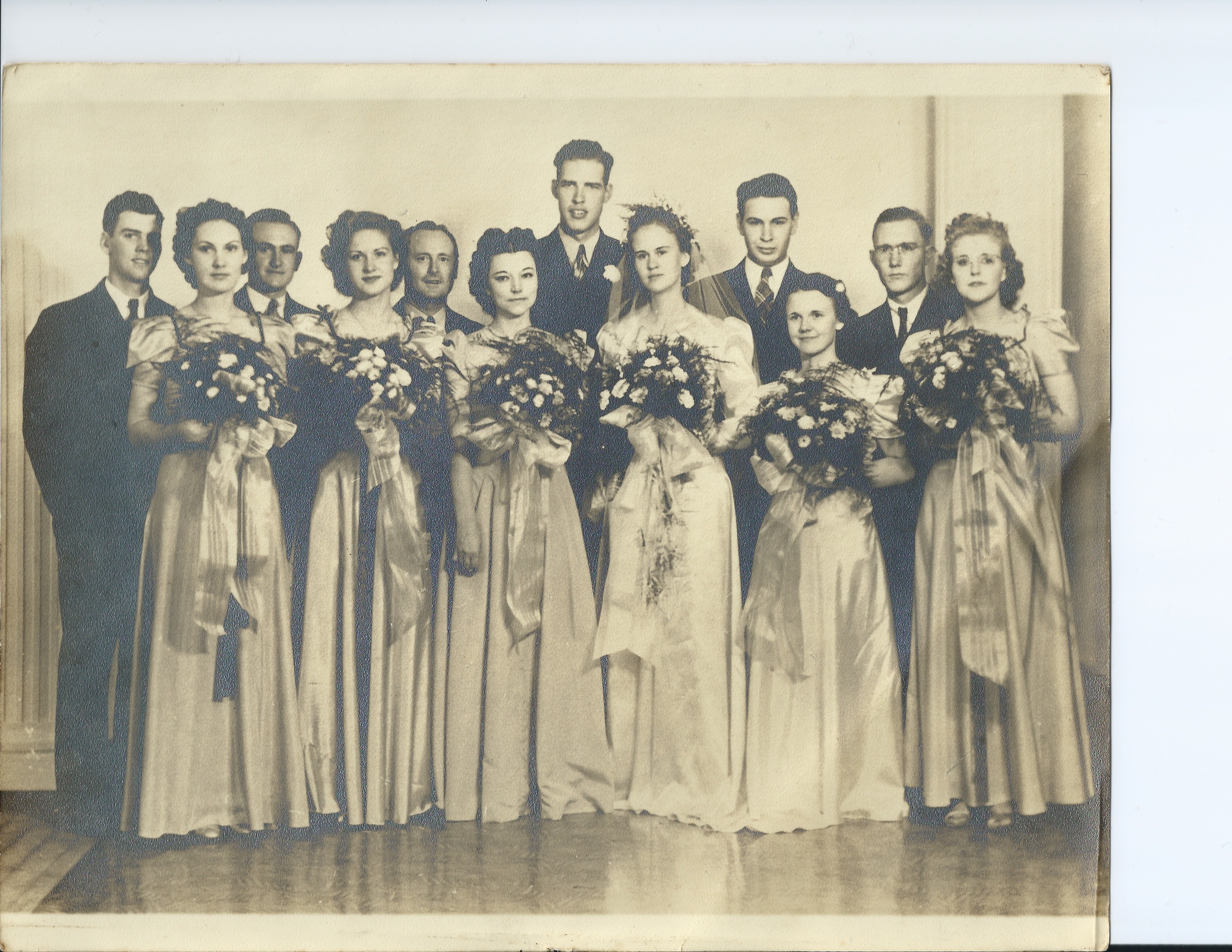 Rose in a bridal party -2nd girl from left