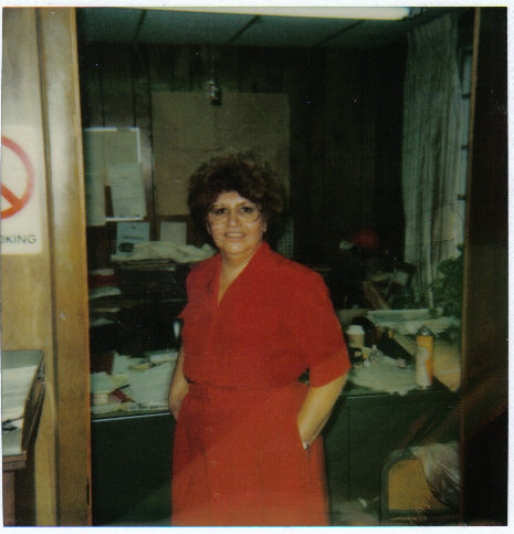 At her job in 1987
