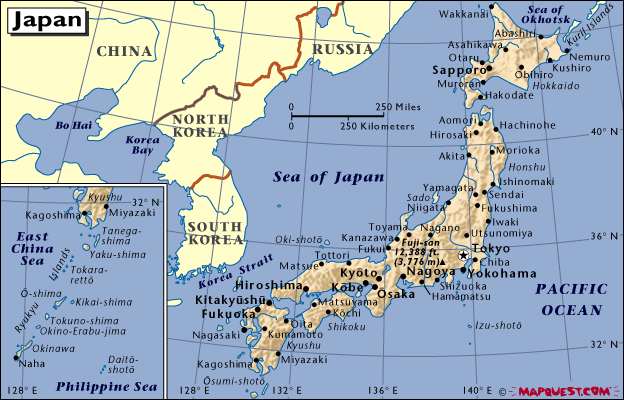 Map of Japan.