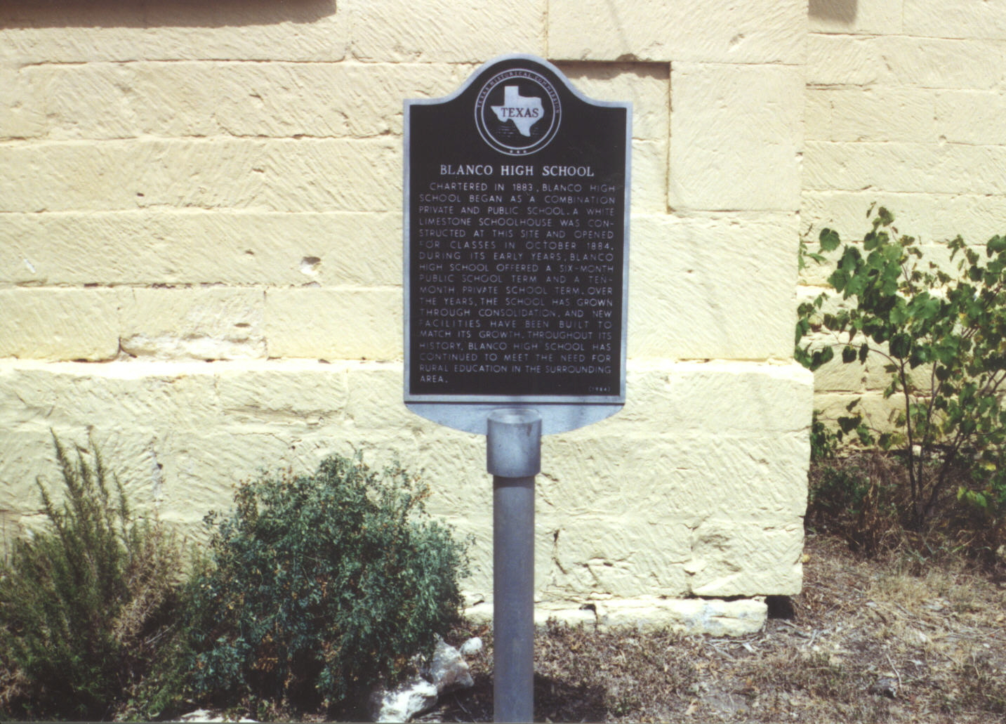 Blanco High School Marker