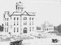 Courthouse and old jail in the early 1920s