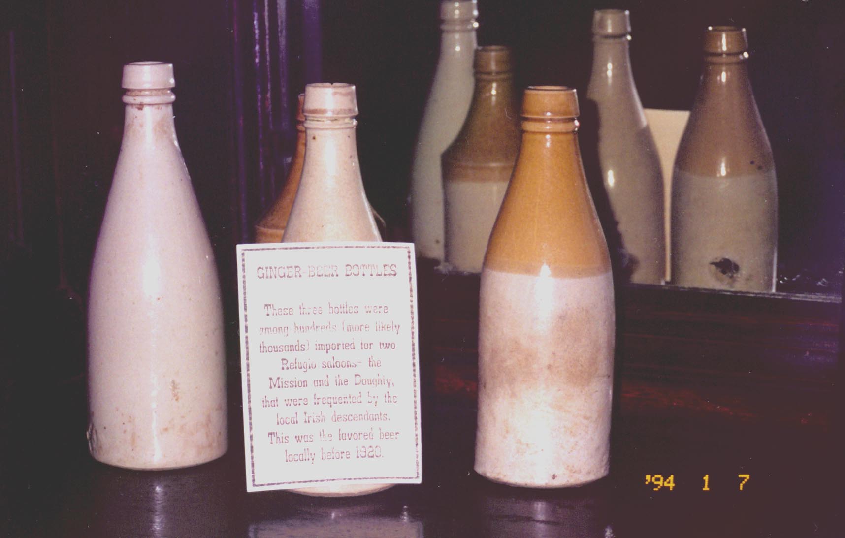 Original Bottles found around Doughty saloon