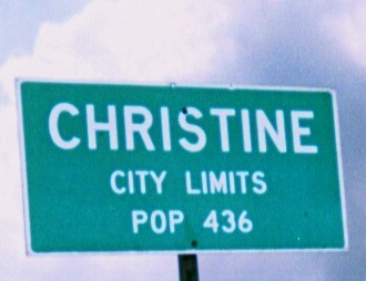 Sign when Entering Christine