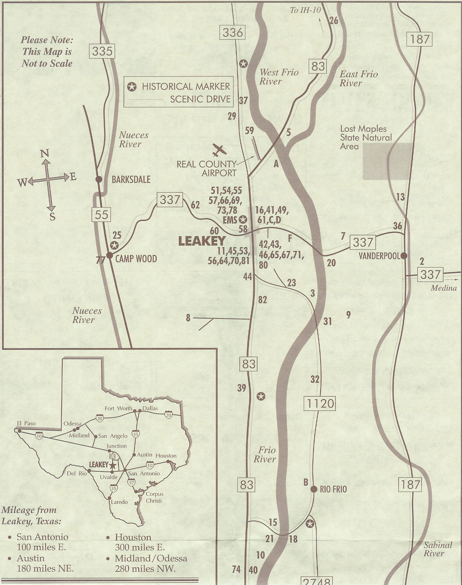Map Of Leakey, TX