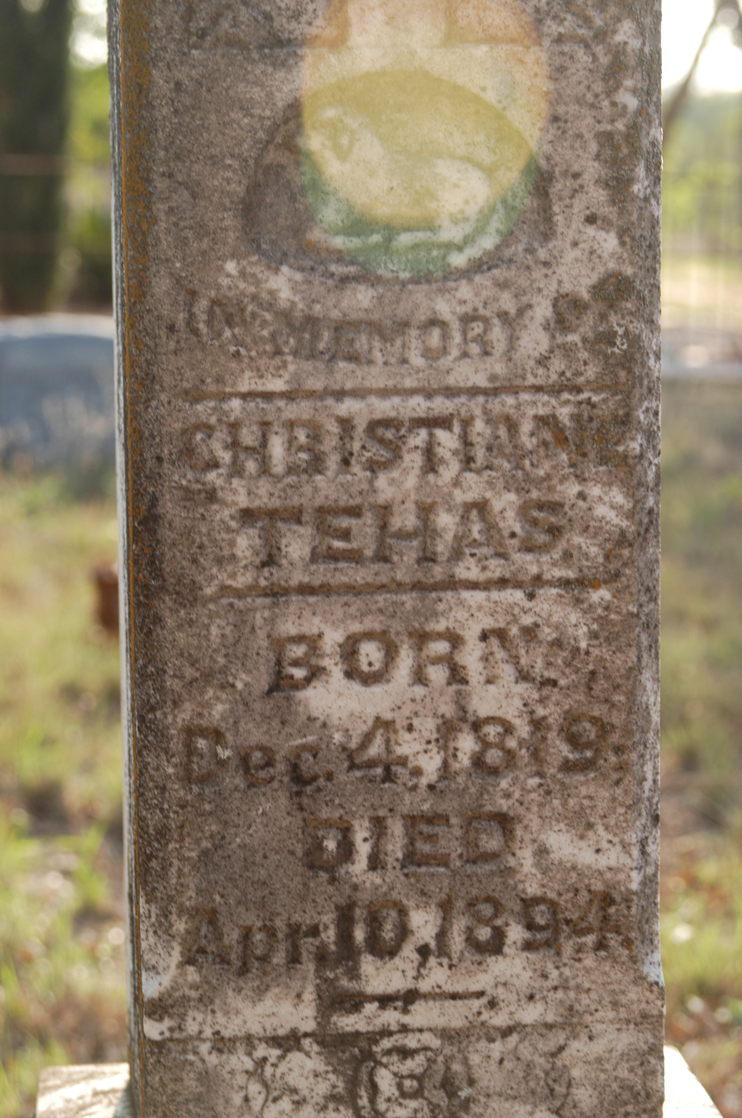 Grave stone of Christine Tehas