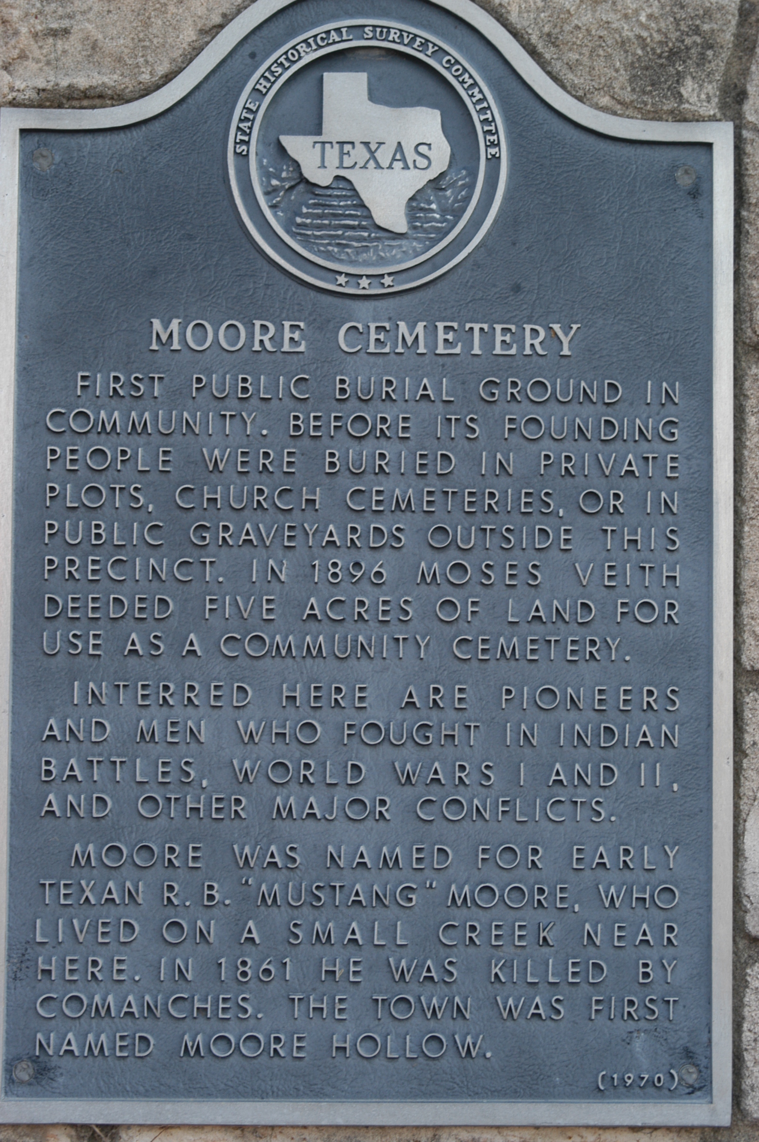 Historical Marker, Moore Memorial Cemetery