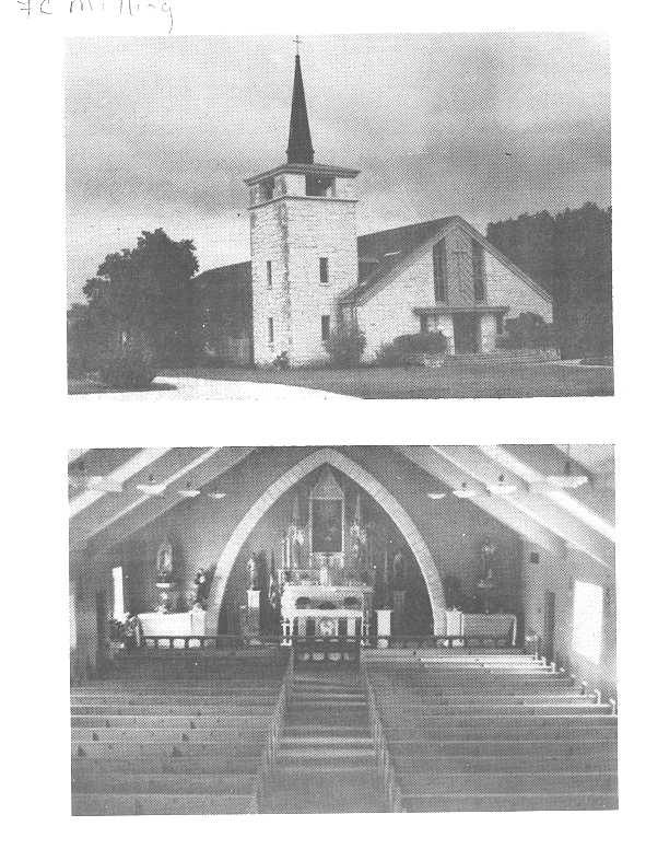 Top: Exterior of Church / Bottom: Interior View