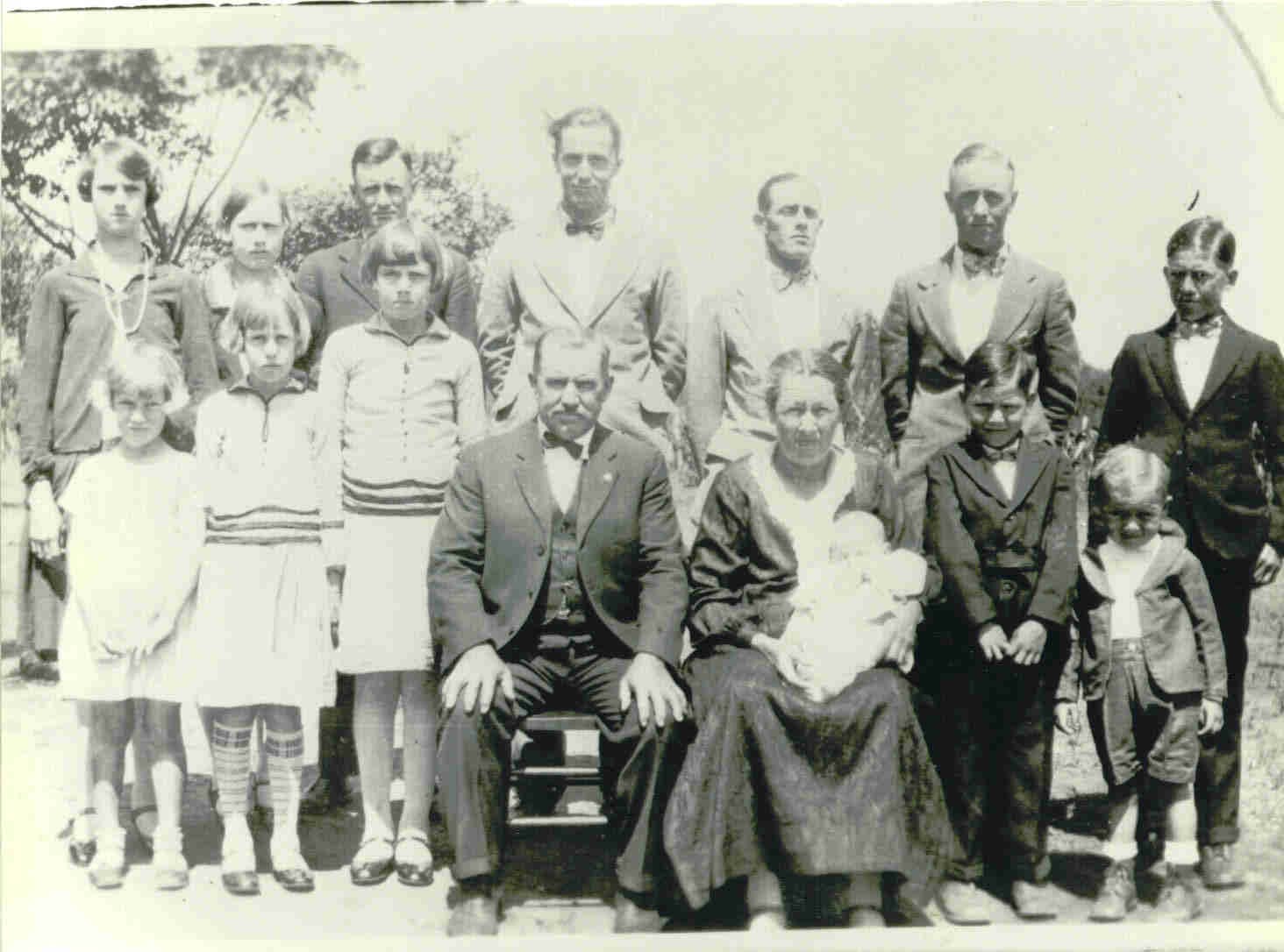 The Koening Family Taken in 1930 on their farm in Wilson County. Marian(Cottonhead) is on the far left. She was eight years old. 