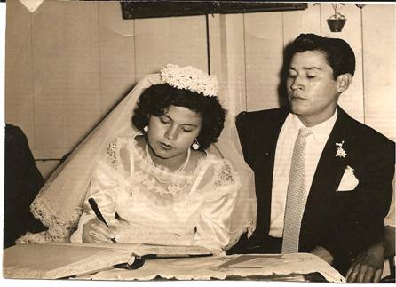 Dad & Mom getting married 1956