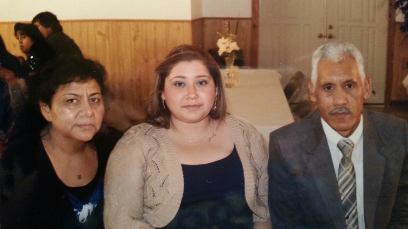 Esther Pastrano and Sotero Pastrano with their daughter Angelica Pastrano at a church anniversary (2012)