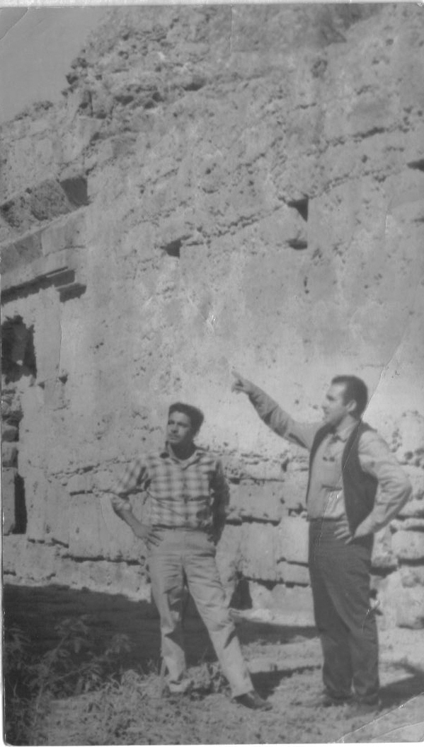 Grandpa on the left in front of Presidio San Bernardo 1957