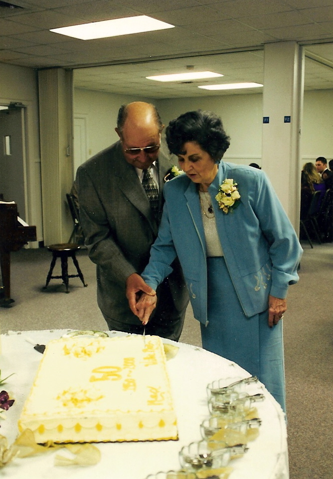 Willie Mae and Maxell Gates at their 50th Anniversary party in January of 2000.
