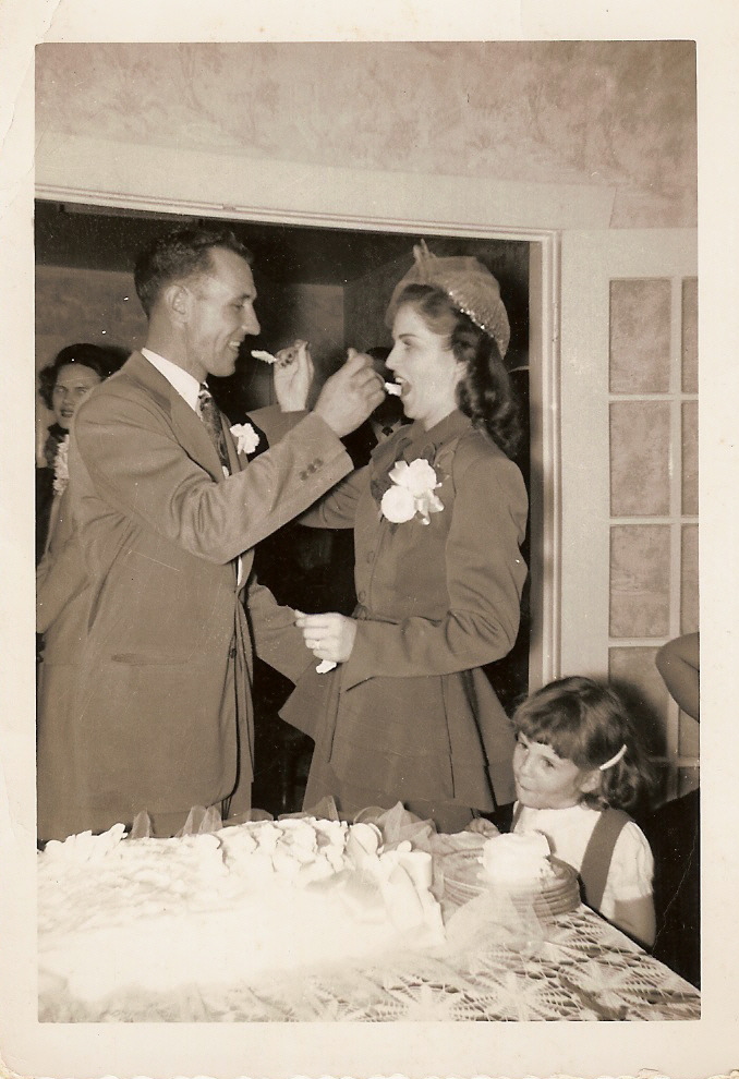 Willie Mae and Maxell Gates at their wedding reception on January 3, 1950.