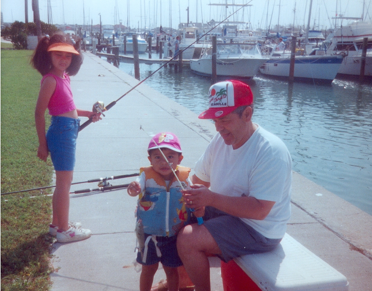 Joe, Sarah, Joe Jr. Fishing, Corpus Christi, June 1997