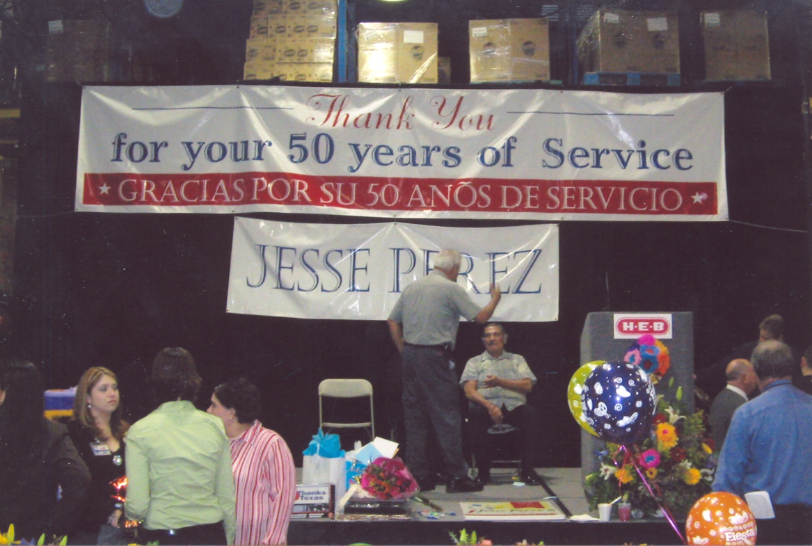 Jesse Perez retirement party January 25,2006 at HEB warehouse in- San Antonio-