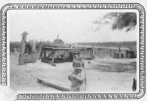 Marjean as a toddler outside her backyard in a small town outside of Castroville, Texas