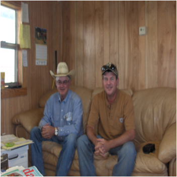 eldon Haddock and Wendel Munson at the ranch office April 11th, 2012