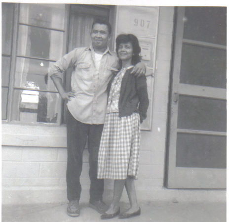 Jovita and her husband Ernest at the Alazan Apartments(1962)
