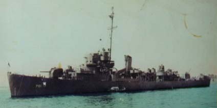  USS Destroyer Escort that Arthur Leal was on during World War II.