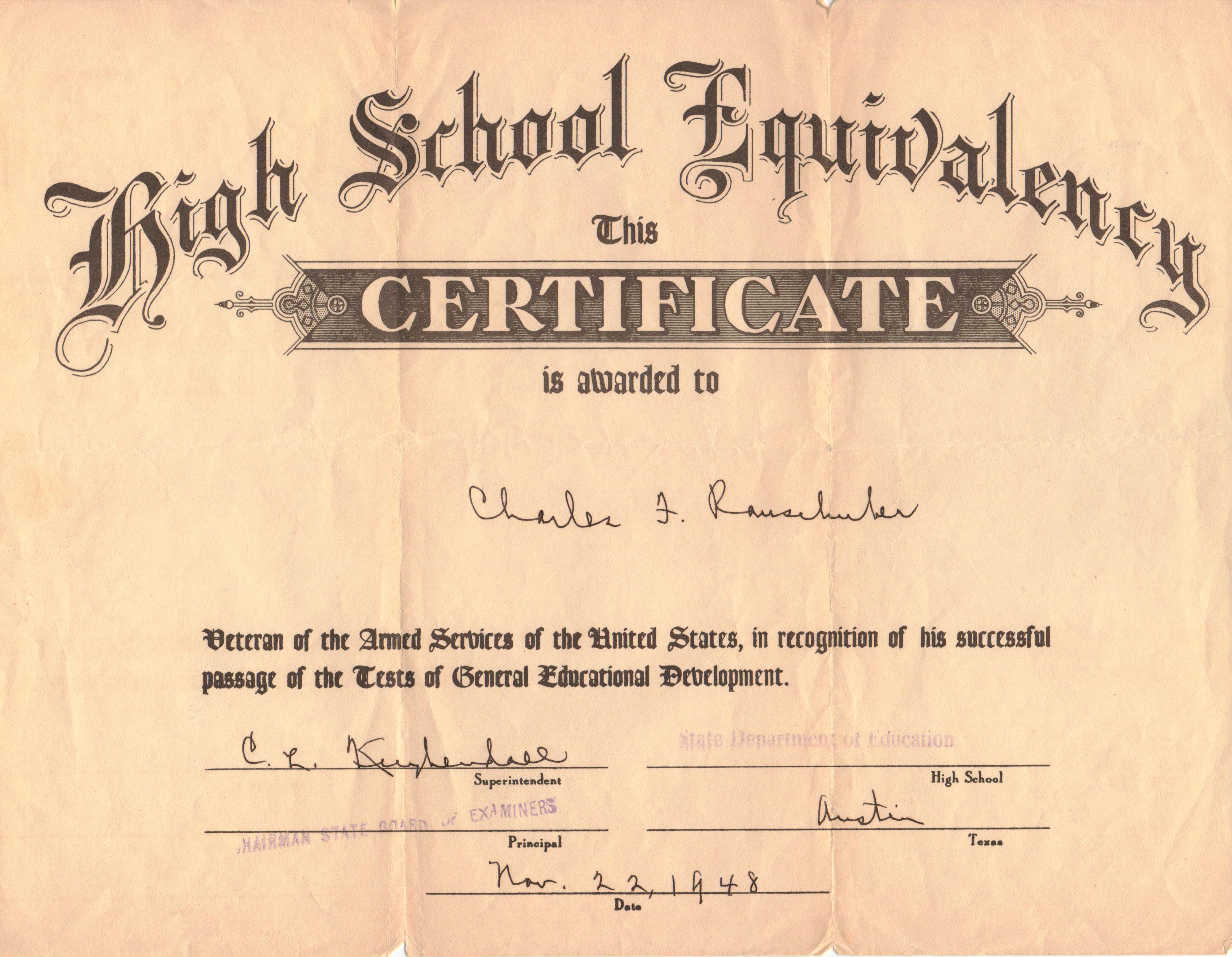 SECOND-CHANCE DIPLOMA