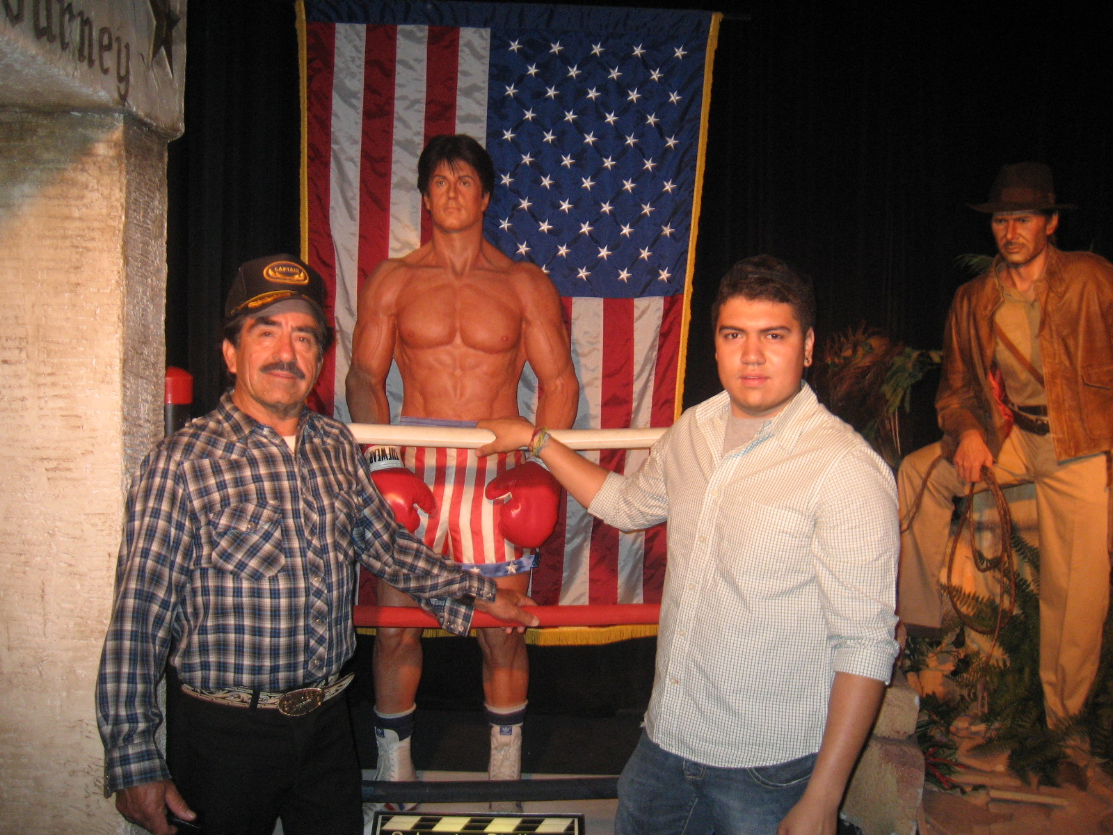 Manuel Terrazas Gonzalez and me Raul Isai Munoz at the Wax Museum in San Antonio Texas in front of The Alamo March 2009