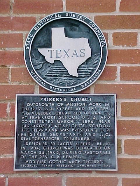 Friedens
United Church of Christ plaque