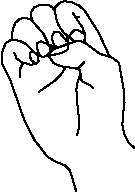 The letter e in Sign Language