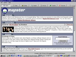 [Image of Napster website]
