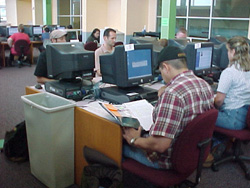 Picture of students in mega lab