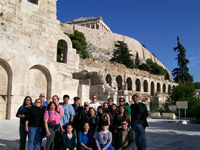 Study abroad group in Greece, 