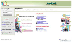 screenshot of pals login page