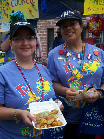 Palo Alto's Dora Contreras and Sabina Cerda enjoying a bite to eat