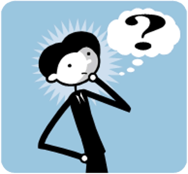Drawing of a person with a question in his head